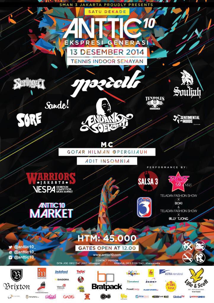 SOREband's tweet photo. Besok kita main di @Anttic10_ jam 5 sore, btw bassist &amp; drummer kita @SirGarnida &amp; @BembyGusti Alumni Sma 3 lho http://t.co/f7IVoMVEzc