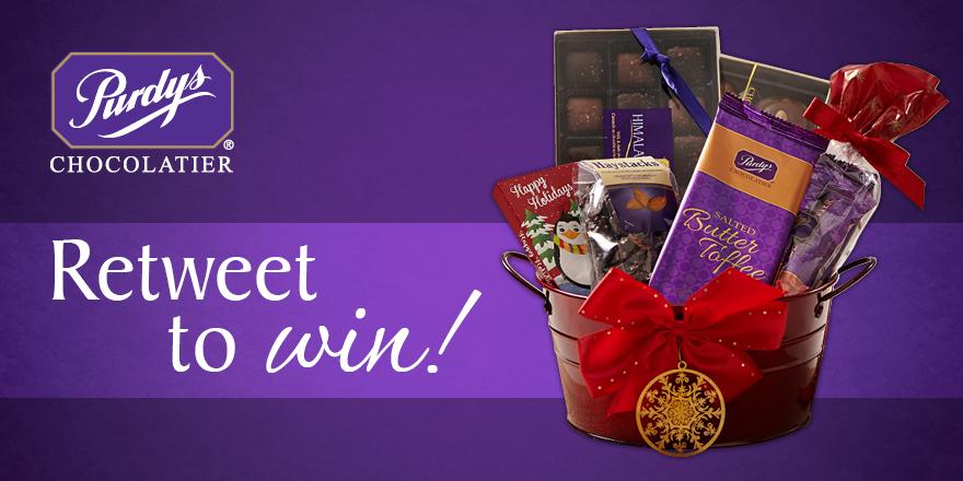 PurdysChocolate's tweet photo. Follow @PurdysChocolate &amp; RT for your chance to WIN a Holiday Treat Basket on Dec 15th  http://t.co/EQFcUJN7Ge http://t.co/M6MsQPH18c
