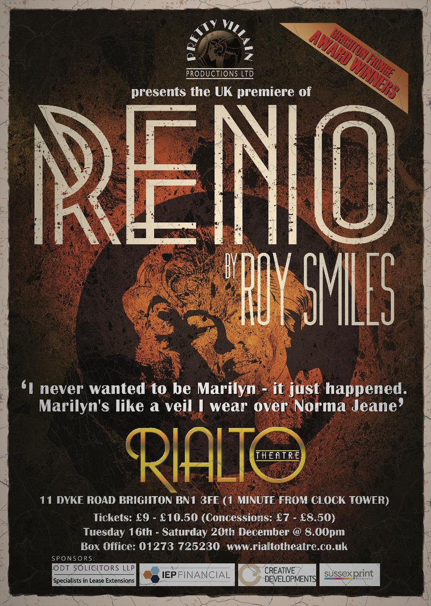 PrettyVillain1's tweet photo. RENO ! 16-20 Dec. Marilyn Monroe &amp; Arthur Miller’s marriage crumbles. Can Hollywood’s golden couple hold it together? http://t.co/wndHI7gYai