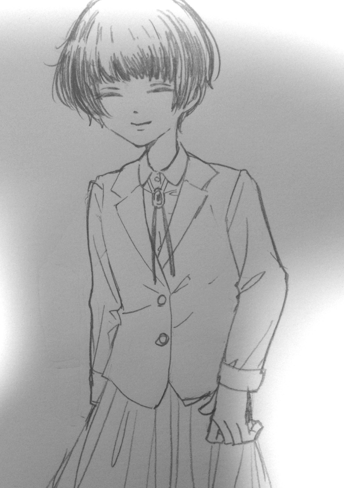 かなでちゃんも描いた
隠れ巨乳だって言われてたのを忘れてた 
