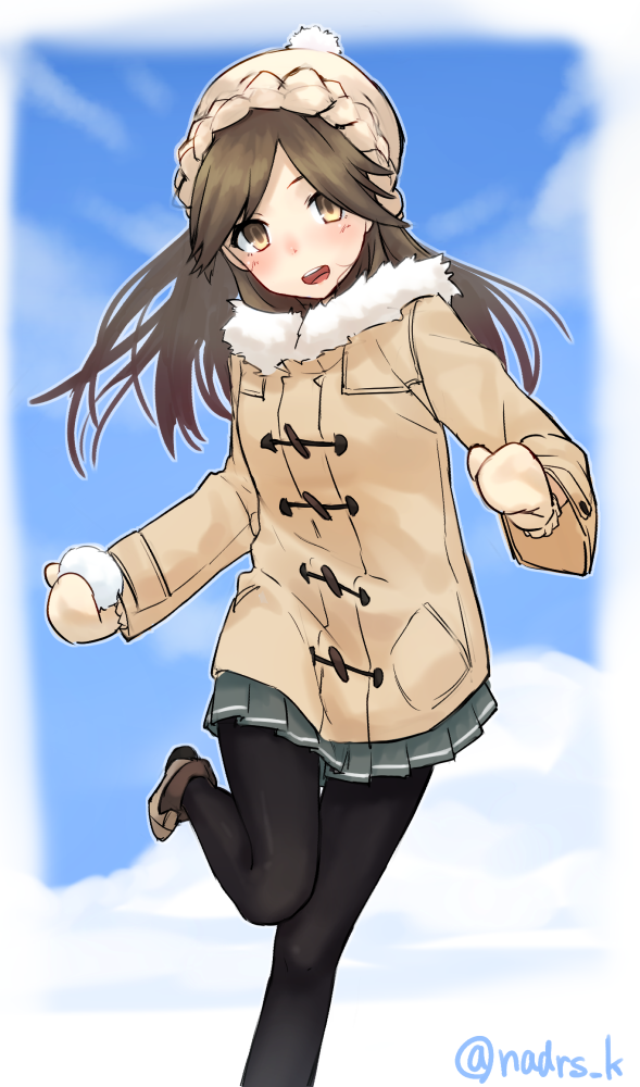 艦これ「雪原でも華麗に暴れまくる荒潮 #艦これ版深夜の真剣お絵描き60分一本勝負 」|なずなっくのイラスト