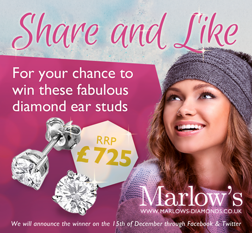 MarlowsDiamonds's tweet photo. Follow us &amp; Retweet this post to #win a pair of #diamond ear studs worth £725! Good luck! #competition #Christmas http://t.co/FGWguPncLk