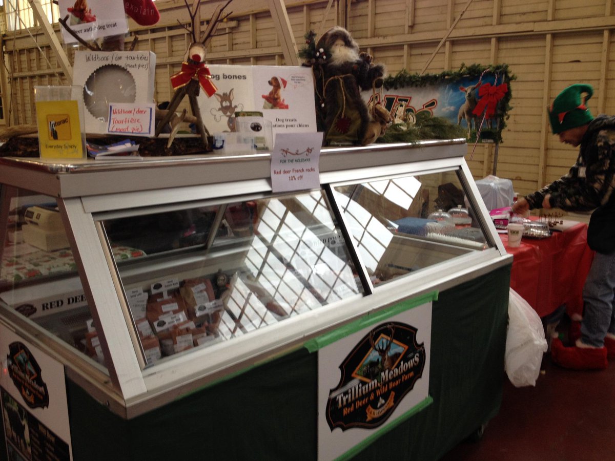 TrilliumMeadows's tweet photo. Time to pick up some delicious vension or wild boar meat, pàtés, hams, bacon, tourtières and much more @OttawaFarmMkt http://t.co/jyvwHmHgC4