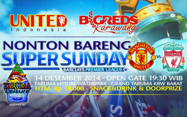 #UICK_Nobar MU v Liverpool
With <a href="/BIGREDS_KRW/">Bigreds IOLSC Reg. Karawang</a>
» Minggu 14Des • KO Jam20:30
» <a href="/Taruma_Leisure/">Taruma Leisure</a> • HTM: 18rb (Snack+Drink)
