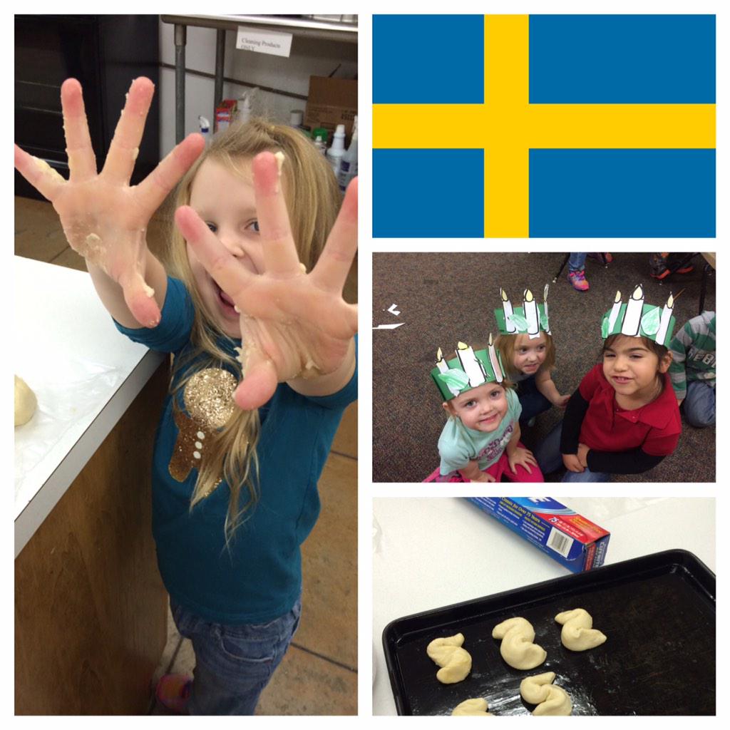 ACScrusaders's tweet photo. Thursday We traveled to Sweden. We made sweet rolls and learned about Santa Lucia http://t.co/2rghq3RR5t