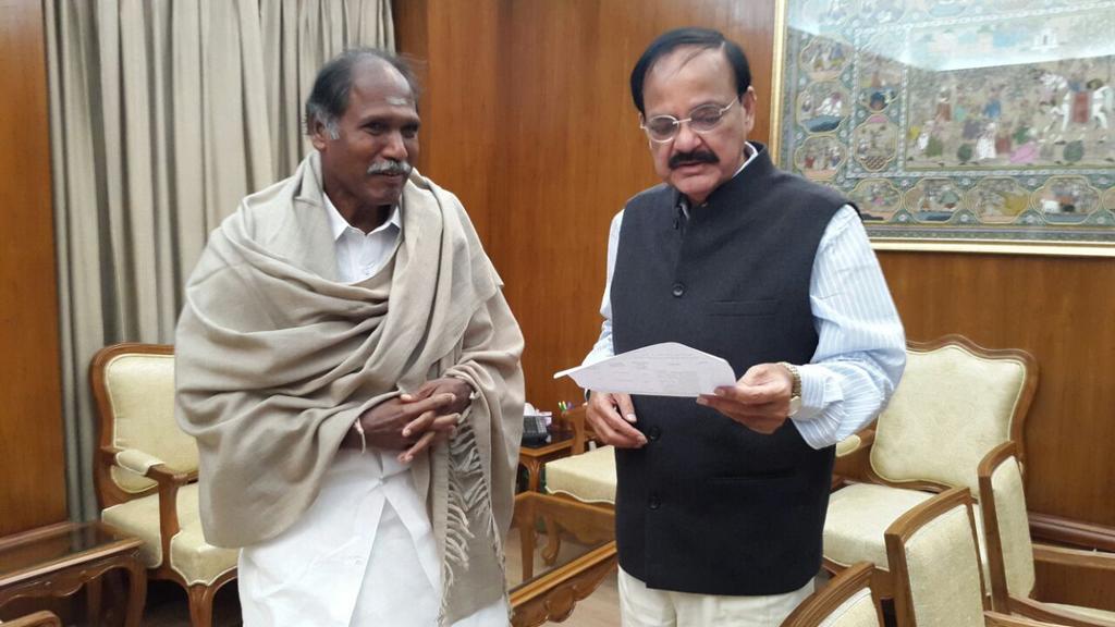 M Venkaiah Naidu on Twitter: "Sri N Rangaswamy Hon'ble CM of Puducherry  called on today. Assured him of full support for development of Puducherry  http://t.co/3SCVXetVLV" / Twitter