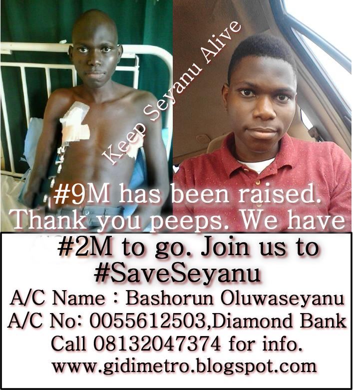 Ogunsanya4's tweet photo. We remain grateful to you all.N9mill raised from you all.N2Mill to #Saveseyanu now @omojuwa @obyezeks @RuggedyBaba http://t.co/D9aj1uVnaq