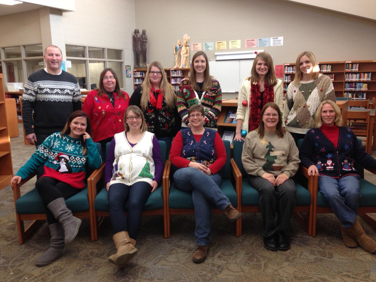 GMSIowa's tweet photo. A sample of ugly sweater awesomeness at #gilbertms http://t.co/hkQEWkip96