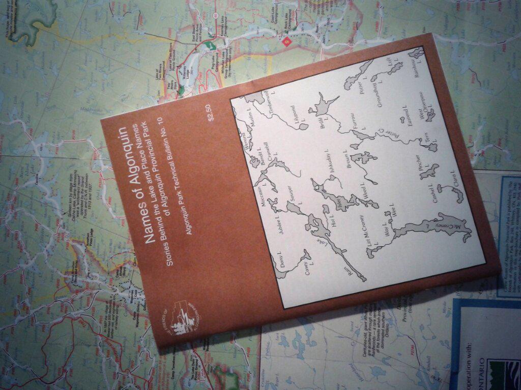 Algonquin_PP's tweet photo. A book for the very curious about the place names of @Algonquin_PP . Adds perspective to #canoe trips. http://t.co/6ruXSkNfFr