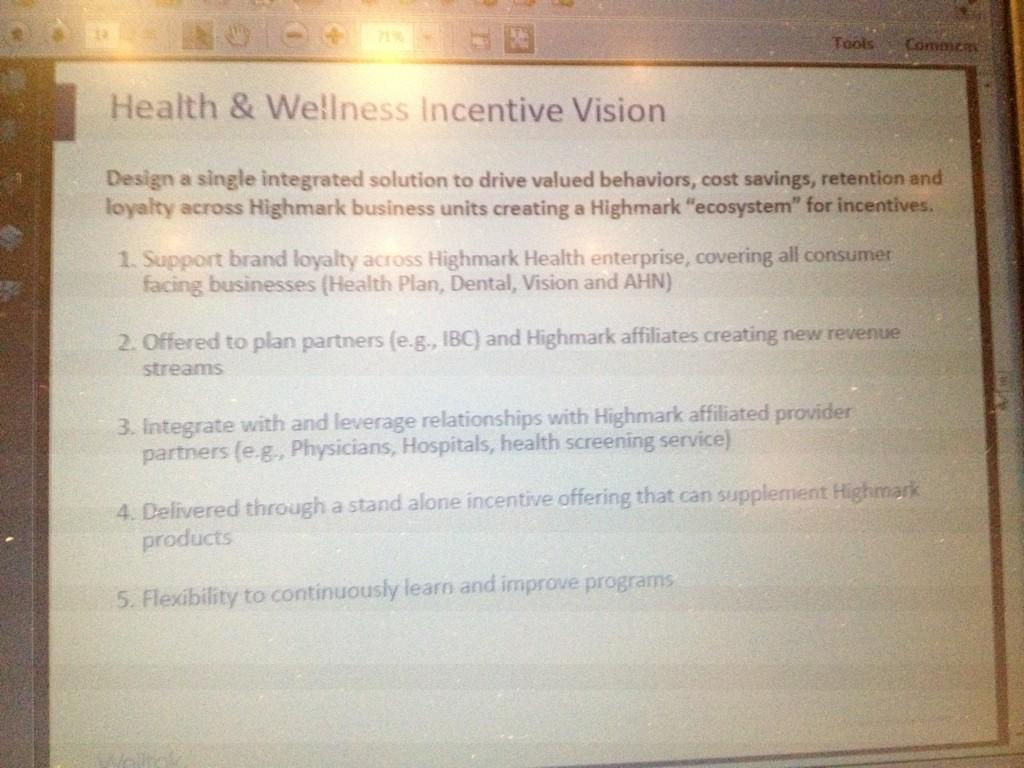 Highmark's #health &amp; wellness incentive vision shared by Paul Puopolo  #PHAForum