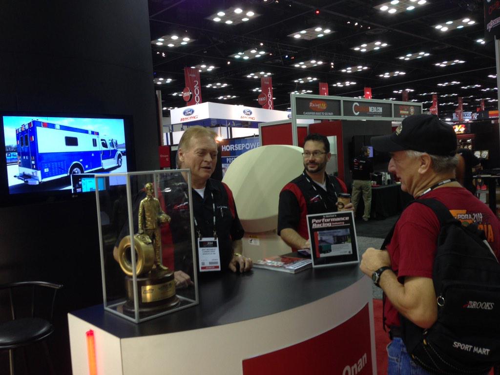 Come to booth 2245 to shake hands with a professional racer who is working with Cummins Onan!#PRI2014 #PRIShow