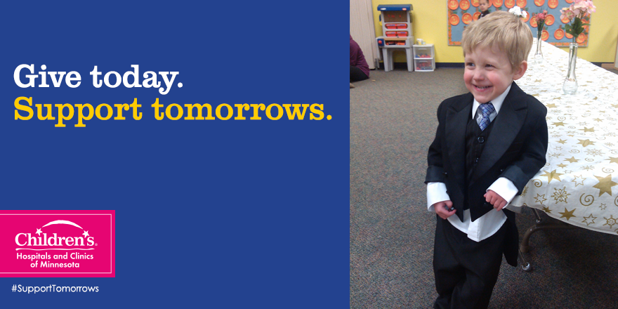 childrensmn's tweet photo. Meet Sam, age 3. When he grows up, he wants to help build parks. http://t.co/NchuZHFgEo #SupportTomorrows http://t.co/cYthTO4nIH