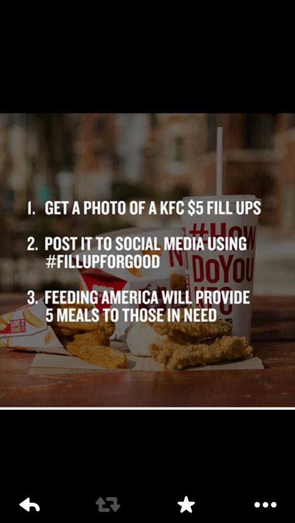 ArchieBaldAdams's tweet photo. @kfc #fillupforgood http://t.co/edhZBVggFP