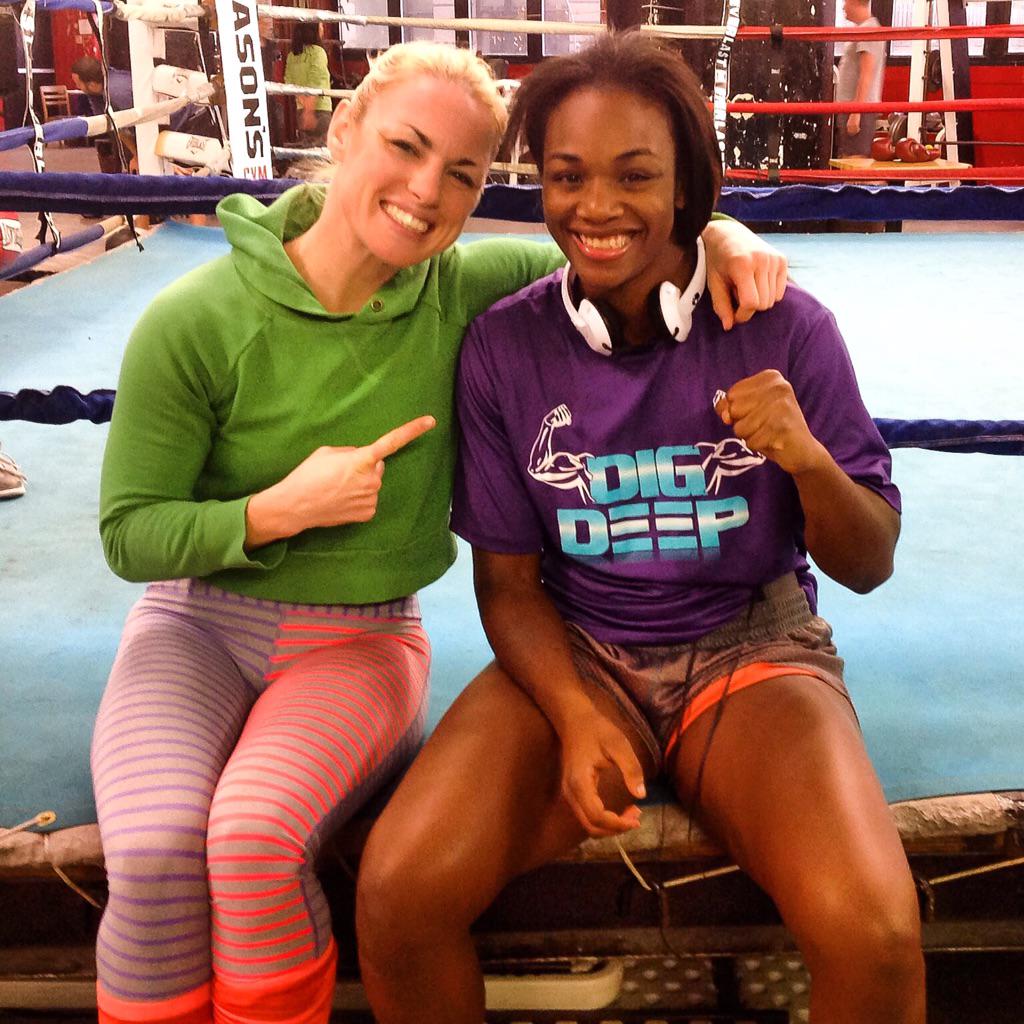 Devon_Cormack's tweet photo. The 2 champs, WBC &amp; UBF International champ Heather "The Heat" Hardy &amp; Olympic boxing gold medalist Claressa Shields. http://t.co/NQWVPrb60G