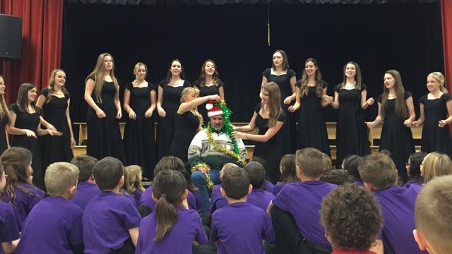 SunsetStallions's tweet photo. Our Sunset Express and the Snow Canyon Madrigals teamed up to serenade Mr. Prince today in our wonderful assembly! http://t.co/xP6fVhWgZg