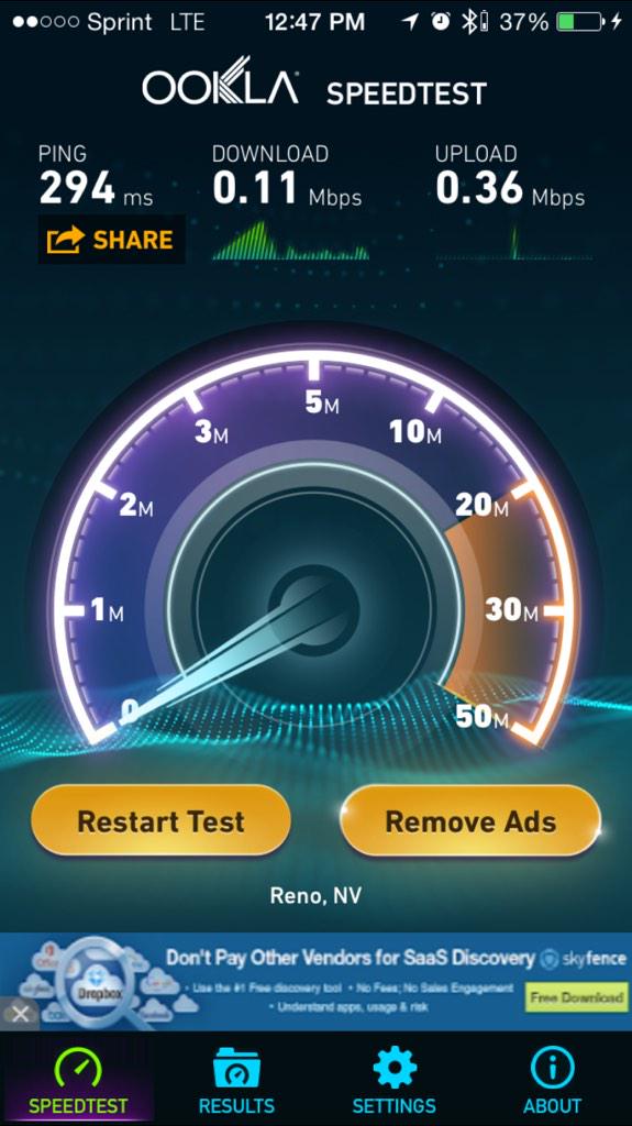 nonamenadazip's tweet image. @sprint not sure why I spent $300 on a phone that was &quot;LTE capable.&quot; #bandwidthmatters