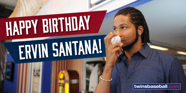 Retweet to wish the newest member of Twins Territory, <a href="/ErvinSantana_54/">Ervin Santana</a>, a very Happy Birthday! #SMELLBASEBALL