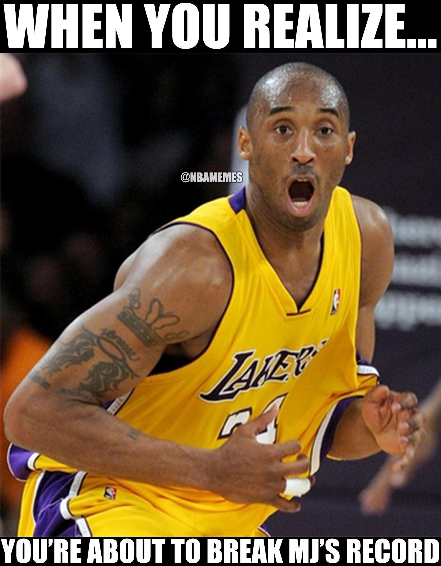 NBA Memes on Twitter: "Kobe Bryant needs just 31 points to PASS Michael