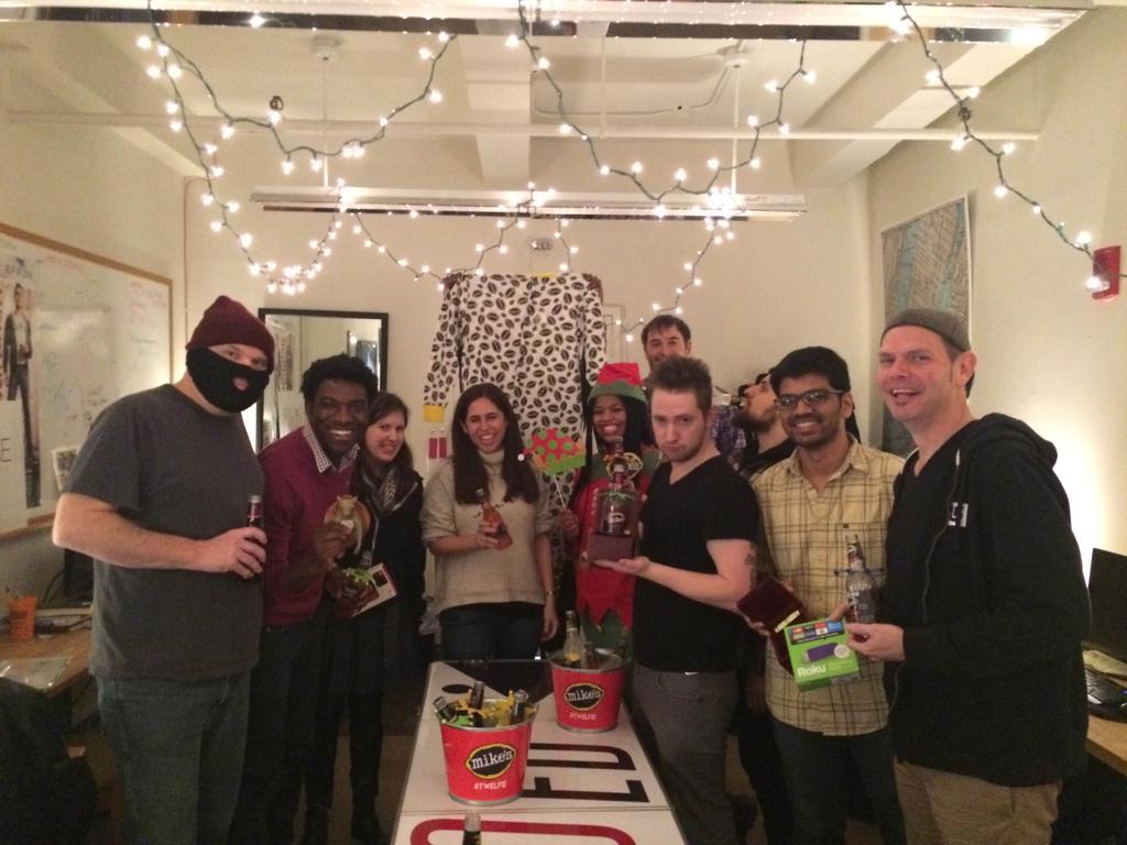 COED's tweet photo. White elephant party at CMG Int'l HQ #twelfie @MHL #santacon @peepsout http://t.co/hDHAWOuJip