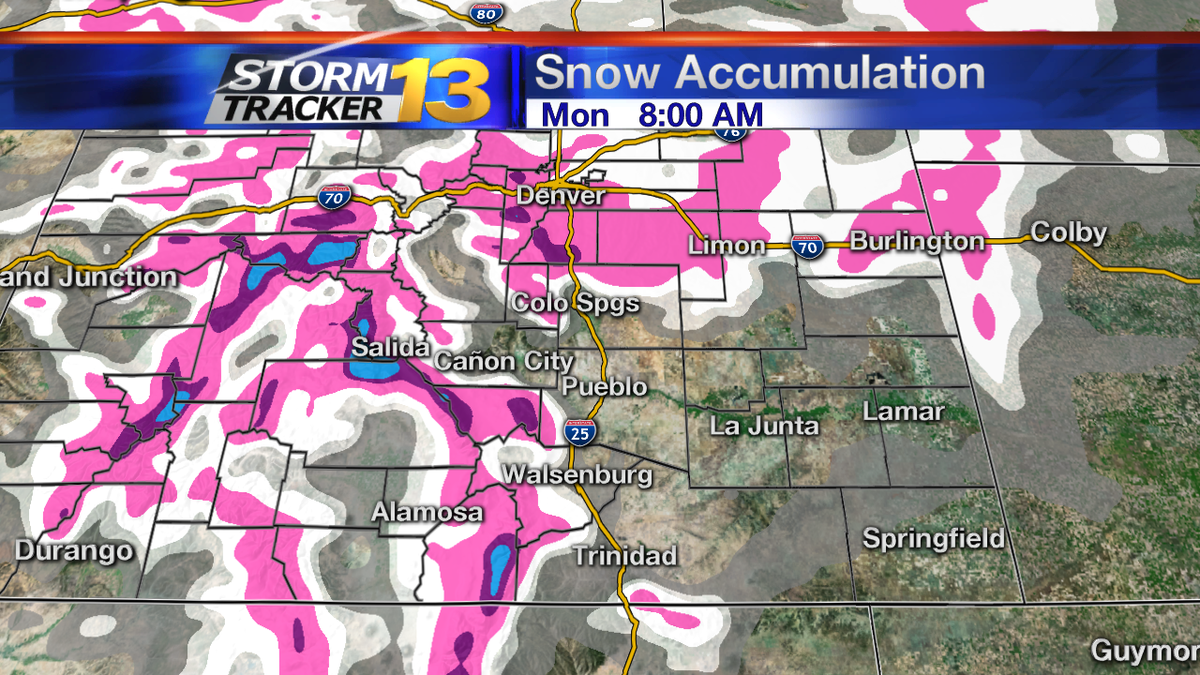 KRDO_13's tweet photo. Here's a glance at how the computer models are anticipating the snow accumulation. http://t.co/6imGk0bTnO