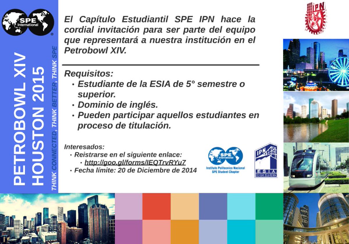 Necesitamos de tu apoyo y participación para formar parte del próximo equipo Petrobowl IPN. ¡Te esperamos!