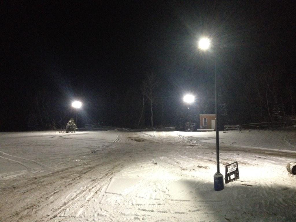 knscadp's tweet photo. Friday night lights! First pics of a lit up @KawarthaNordic http://t.co/S8eJfhhBdZ