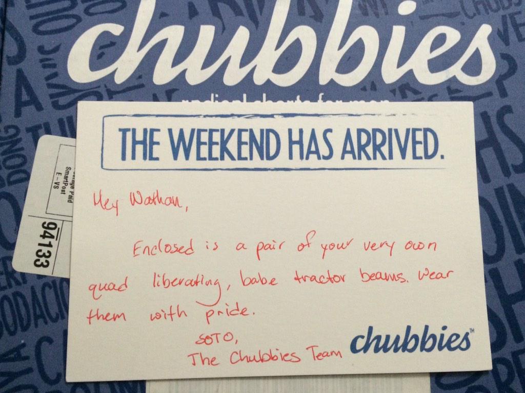 A huge thanks to the guys at <a href="/Chubbies/">Chubbies</a>  for hooking me up with a pair of the 'Mericas! #babetractorbeams