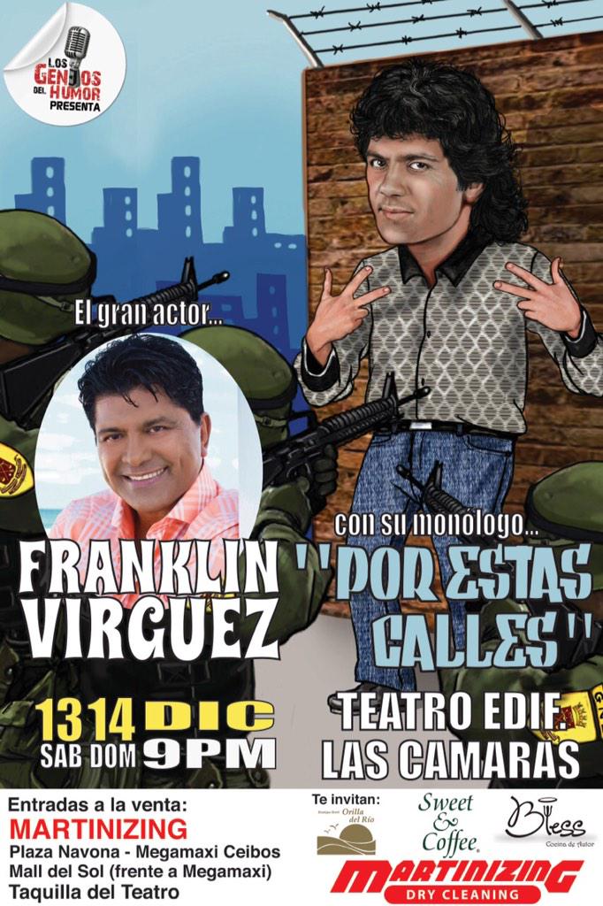 geniosdelhumor's tweet photo. Desde Vzla, humor con conciencia social! El gran actor @VirguezFranklin y su monólogo "Por estas calles" @moflologo http://t.co/iwDA97knHH