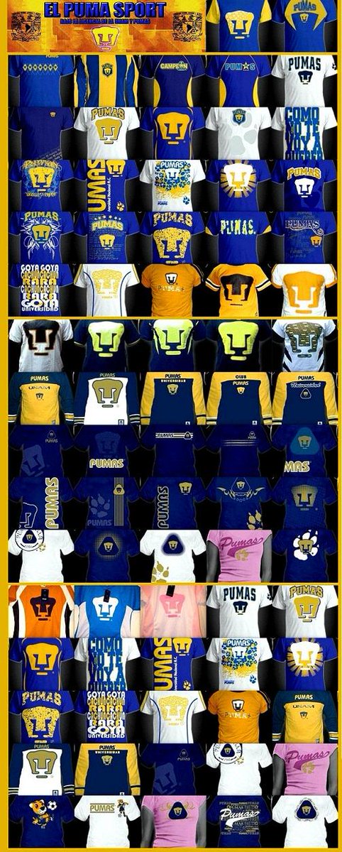El jersey de Pumas a través del tiempo