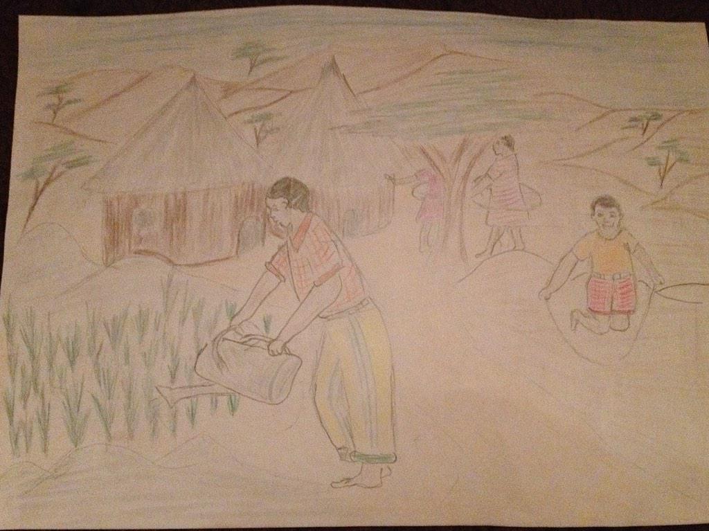 WaterWarsATL's tweet photo. A 14 year old girl from Kenya  sent us this picture of her village now that there's clean water! http://t.co/Ss586LESD6