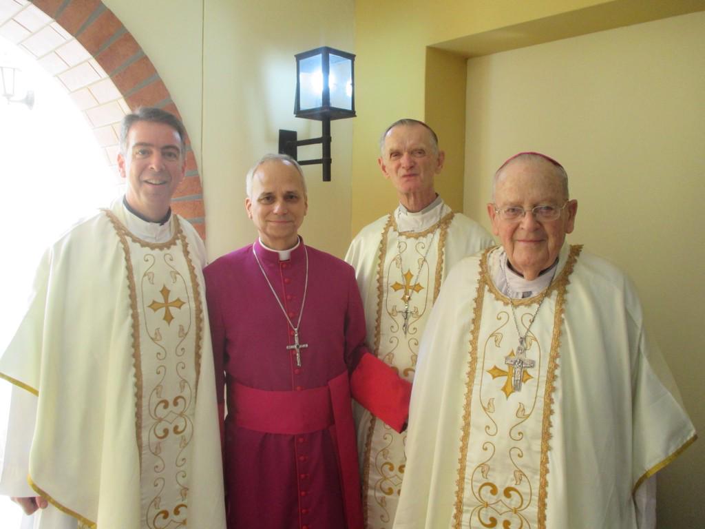 Augustinian Vicar General, Fr. Joe Farrell with our three Chicago Bishops Prevost, Turley and McNabb.