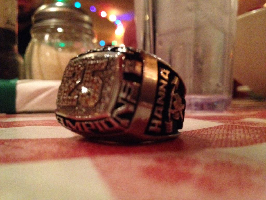 georgieboy_3's tweet photo. Decided to whip the bad boy out tonightπ #StateChampRing http://t.co/psR2iAKwgY