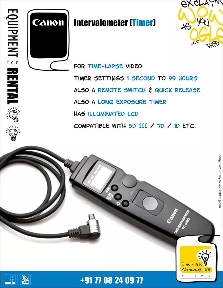iakrfilms's tweet image. #Canon #Intervalometer now available for #rental with #IAKR #Films, #Chennai

#Photographer #cinema #DOP #kollywood