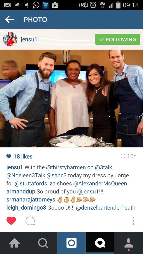MeMyDrinksandI's tweet photo. @ThirstyBarman @G_Hunter06 @mynameis_cass @jennifer_su  Festive Season cocktails on 3 Talk! #travellingbartender http://t.co/AswHiBNbsU