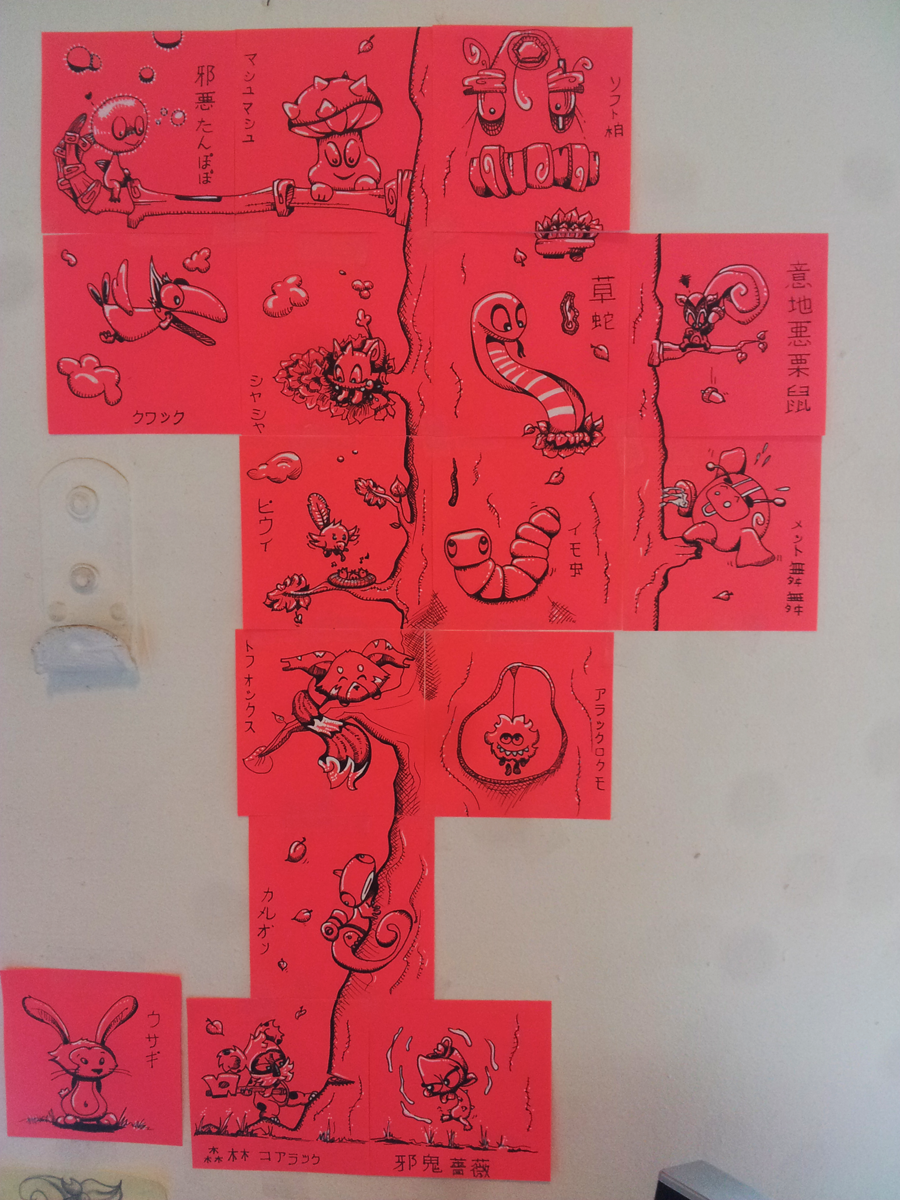 LuluCinda's tweet photo. Fresque de la semaine, le mur de @BillFR prend forme petit à petit #Ankama #Dofus #PostIt (cc @PostitFrance) http://t.co/2gmpZG8nYi