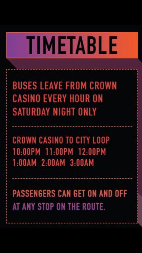 PartyLoopMelb's tweet photo. Timetable tonight, buses operating around Melbourne from 10pm to 4am 🚌 #PartyLoop #PartyPeople #Melbourne http://t.co/N2LIvhLQrI