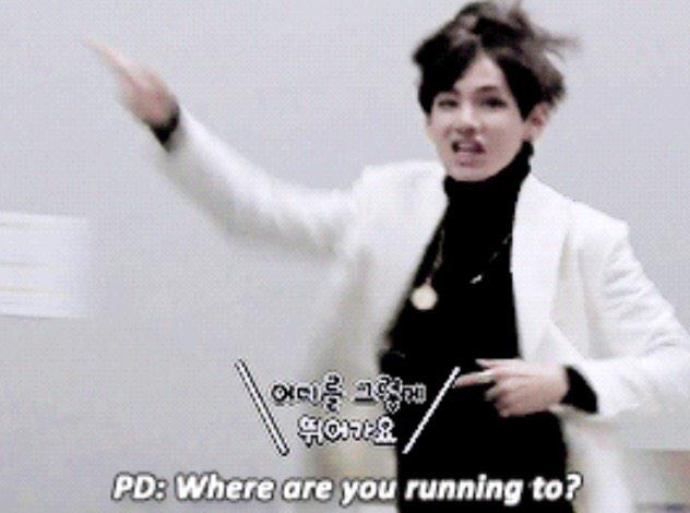 EverydayBTS's tweet photo. Kim Taehyung is the type to run to the restroom because he didnt want to miss out on anything. http://t.co/dV6OI8IuFD
