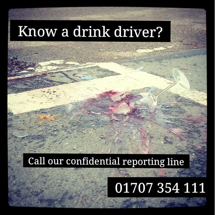 Please share and help us protect road users by reporting drink drivers through our confidential reporting line