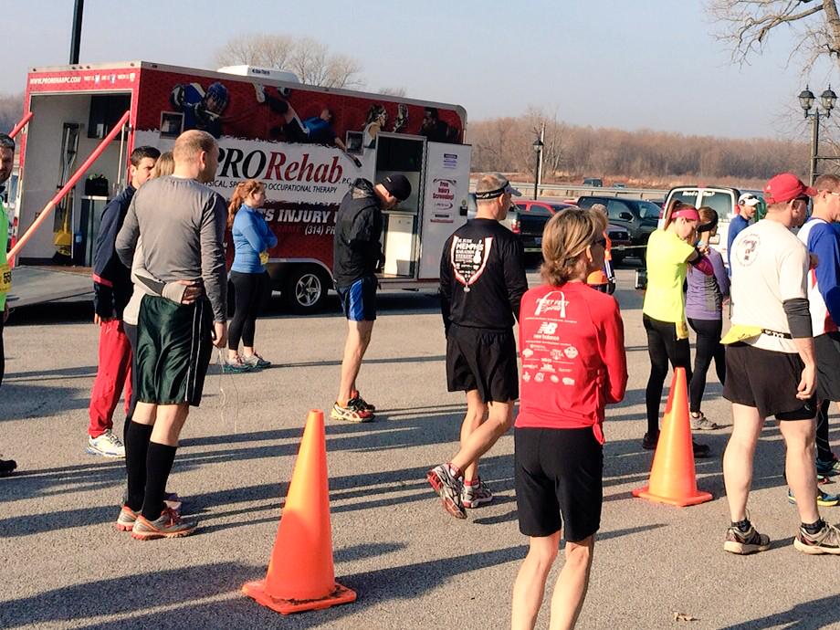 TheEndurancePRO's tweet photo. We're onsite at the #PereMarquette #TrailRun this morning. #InjuryFree @PRORehabPC #AthleticTrainersRock http://t.co/OBdnnDEVd0