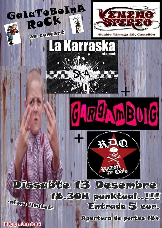 VenenoStereo's tweet photo. Esta tarde La Karraska, Gargamboig y R.D.O. ENTRADAS AGOTADAS. Por la noche Dj Prim a los platos. Os esperamos! http://t.co/bjxVPfvBKw
