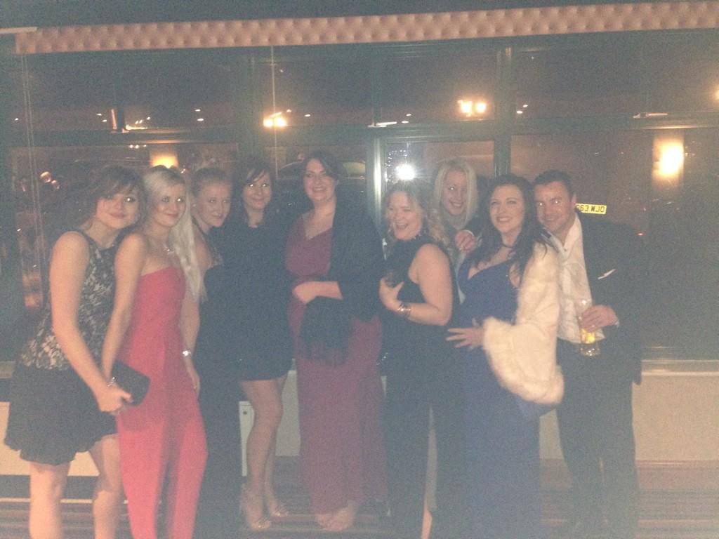 LucyAdams20's tweet photo. Work Christmas party last night with the Hays gang. Masquerade ball xx http://t.co/yXrBAgPnTt