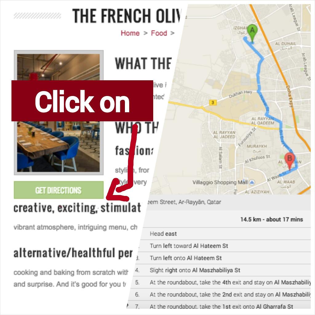 QatarSpots's tweet photo. We are happy to announce our newest feature, which is "Get directions". http://t.co/UMKuS8ZJtY