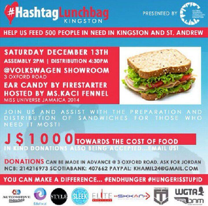 TerriKarelle's tweet photo. #hashtaglunchbag #endhunger #hungerisstupid #feedthepoor #foodforthepoor #globalshaperskgn #jamaica LET'S GET TO WORK http://t.co/yois9u3MRX
