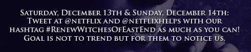 WitchesWiki's tweet photo. Hey WitchEEs it's day two of #OperationNetflixExtreme! This weekend we will be tweeting @netflix &amp; @Netflixhelps :) http://t.co/qAihQQUH7k