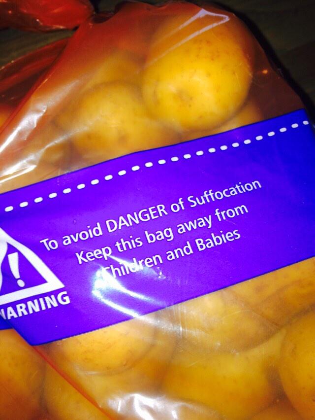 EmLouise18x's tweet photo. At first I thought this meant suffocation of the potatoes... http://t.co/Z1or9moKOL
