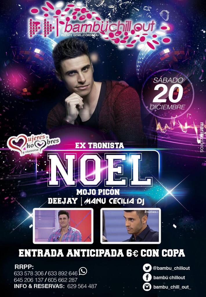 NelyMontero11's tweet photo. El próximo Sábado 20 tenemos la visita de NOEL en @Bambu_Chillout ! No os lo podeis perder!! Entradas por MD!! #SeLia http://t.co/psNKmIZm4z