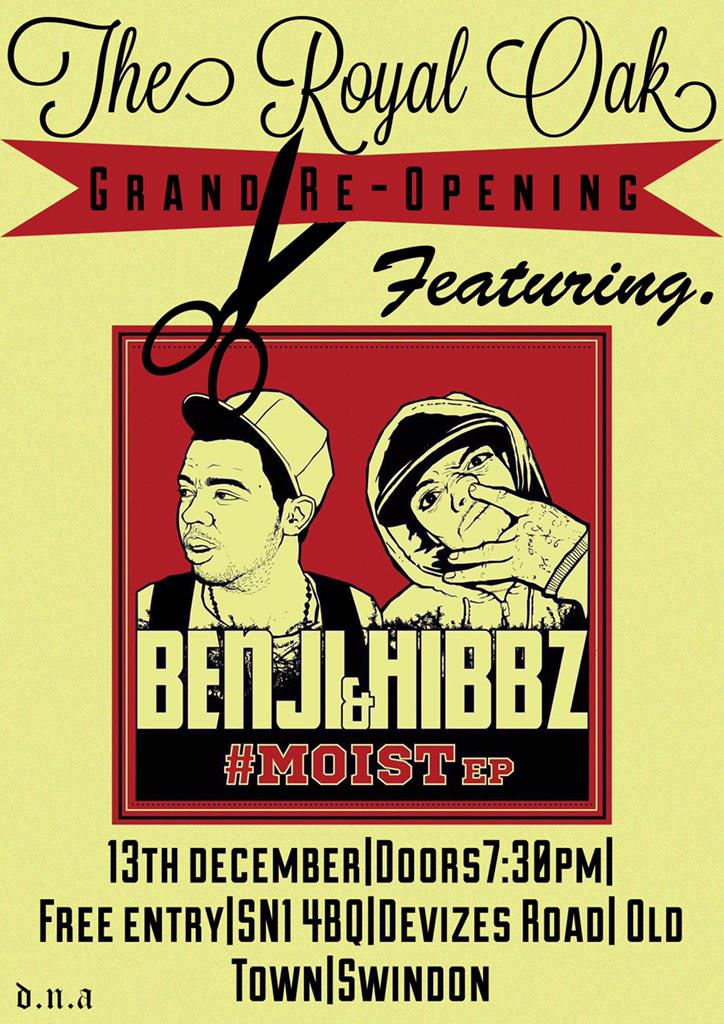 SWINDON PEEEEPS.....catch me &amp; <a href="/HibbzJroad/">Mr MoreThanWords</a> tonight launching The Royal Oak!!!