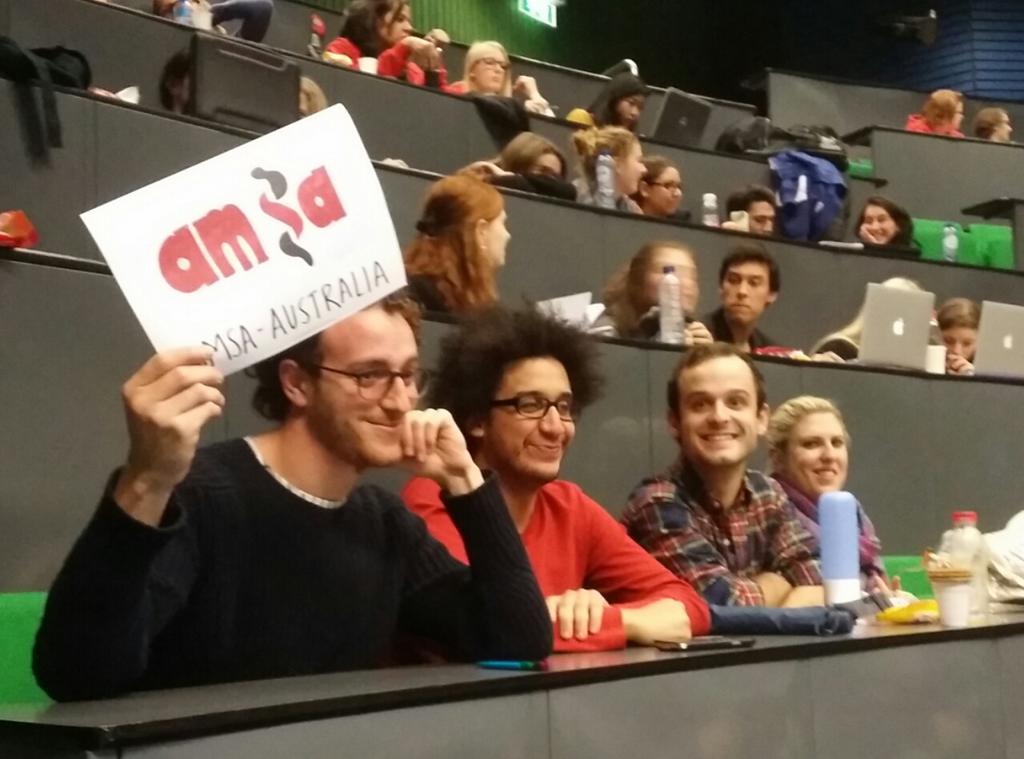 joshmon_'s tweet photo. .@yourAMSA is infiltrating @ifmsanl... stealing our voting rights! How about that @MedsinAustralia!? #decAV2014 http://t.co/FOk6wv92oO