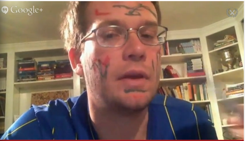 Eeyorelife's tweet photo. This is what happens when a man encourages a large community to donate to charity @johngreen #sharpieface #p4a http://t.co/f6NS221gjV