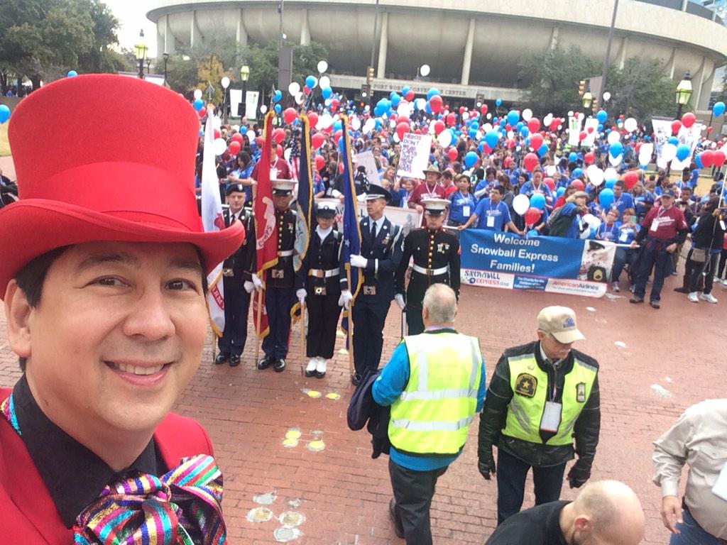 davidhira's tweet photo. I am honored to be leading the walk of gratitude down Main Street in Fort Worth for @SnowballExpress #sbe2014 http://t.co/LUCwAMQuxD